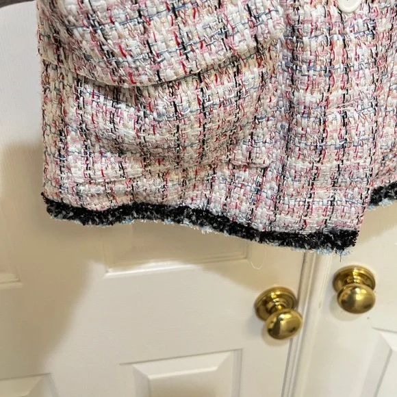 women Sz medium Enchanted Tweed mini Shirtdress quite luxury‎ old money pockets - Picture 9 of 16